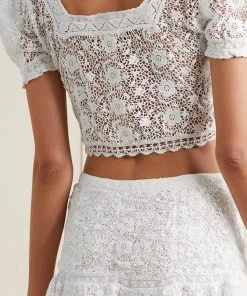 LOVESHACKFANCY CARMELINE CROPPED TOP