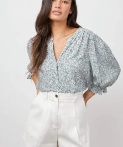 NEW ARRIVALS RAILS LEENA BLOUSE BELLFLOWER
