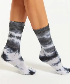 Z SUPPLY BLACK TIE DYE SOCKS