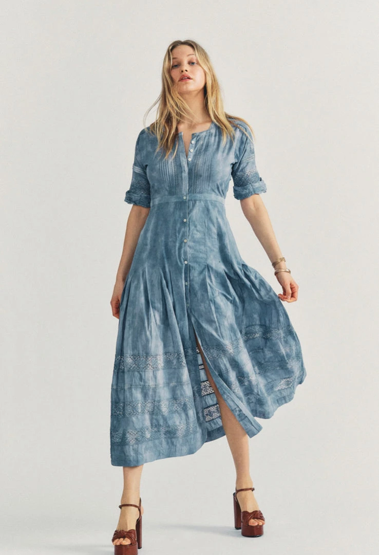 LOVESHACKFANCY NEW ARRIVALS LOVSHACKFANCY EDIE DRESS WASHED DENIM 3 LOVESHACKFANCY NEW ARRIVALS LOVSHACKFANCY EDIE DRESS WASHED DENIM