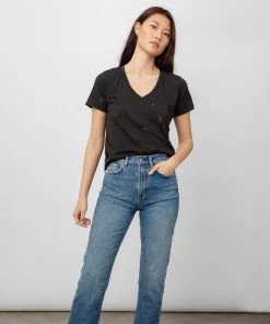 NEW ARRIVALS RAILS CARA V NECK BLACK STAR BURNOUT 9 NEW ARRIVALS RAILS CARA V NECK BLACK STAR BURNOUT