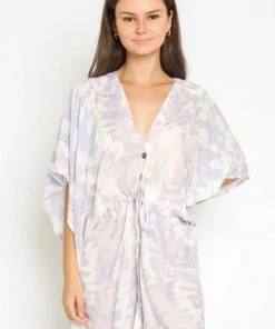 OLIVACEOUS KIMONO SLEEVE DRESS