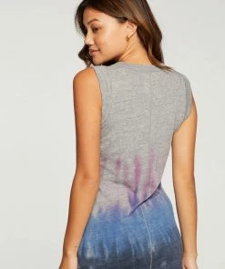 NEW ARRIVALS CHASER JERSEY ROLLED ARMHOLE TANK DRESS