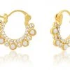 TAI JEWELRY TAI OPHELIA OPAL HUGGIE HOOPS NEW ARRIVALS