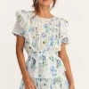 LOVESHACKFANCY NATASHA MINI DRESS BLUEBERRY CLOUD