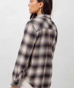 RAILS MILO LATTE BLACK SHADOW BLOUSE