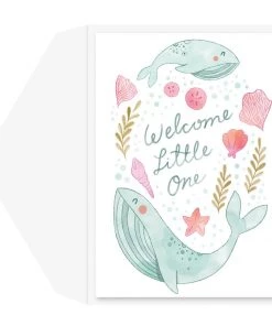 GRAPHIQUE BABY WHALES BABY CARD