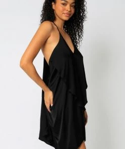 OLIVACEOUS RUFFLED TANK DRESS NEW ARRIVALS