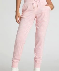 JUICY COUTURE EMBOSSED VELOUR JOGGER ART PINK NEW ARRIVALS