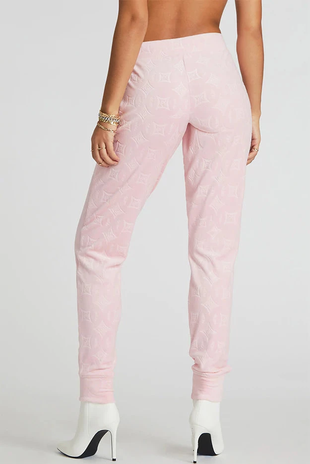 JUICY COUTURE EMBOSSED VELOUR JOGGER ART PINK NEW ARRIVALS 5 JUICY COUTURE EMBOSSED VELOUR JOGGER ART PINK NEW ARRIVALS