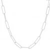 TAI JEWLERY TAI STERLING SILVER HAMMERED PAPERCLIP NECKLACE