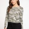 CHASER SCALLOP EDGE LONG SLEEVE CAMO TEE