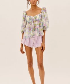 FOR LOVE AND LEMONS FOR LOVE & LEMONS MEADOW BLOUSE TOPS
