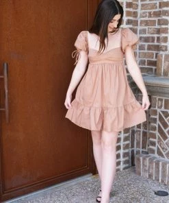 NEW ARRIVALS OLIVACEOUS BABY DOLL TIE DRESS