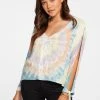 TOPS CHASER TIE DYE V NECK HI LO BLOUSE 2 TOPS CHASER TIE DYE V NECK HI LO BLOUSE