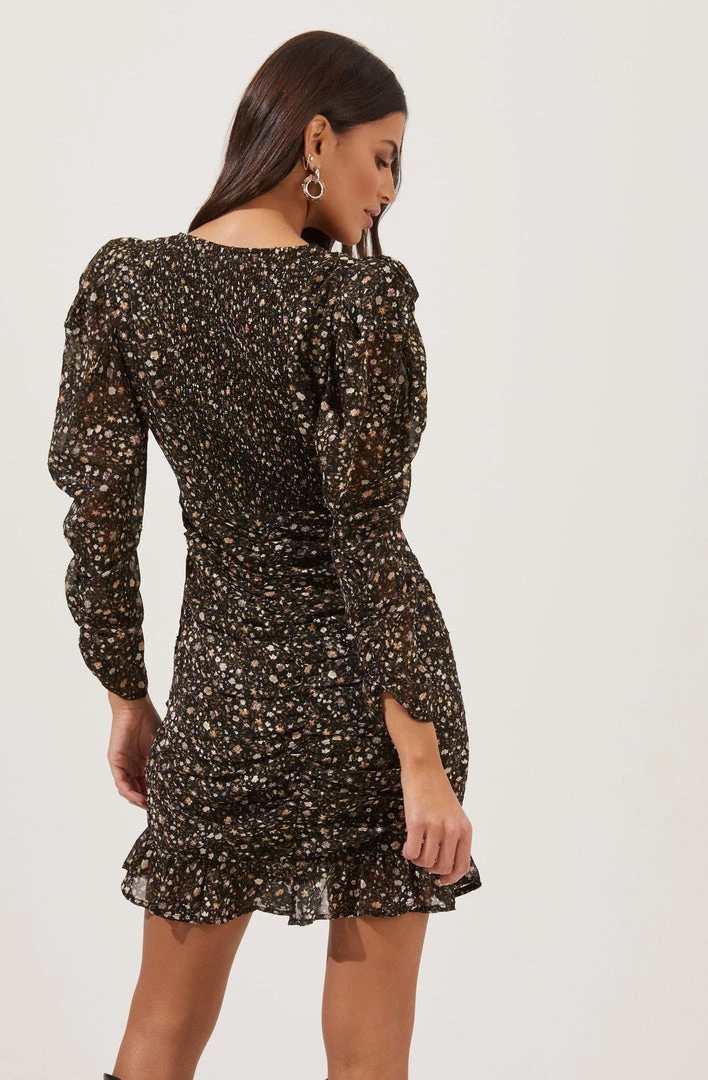 ASTR VICTORIA FLORAL RUCHED MINI DRESS 8 ASTR VICTORIA FLORAL RUCHED MINI DRESS