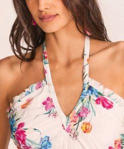 LOVE SHACK FANCY NEW ARRIVALS LOVESHACKFANCY AQUA HALTER DRESS