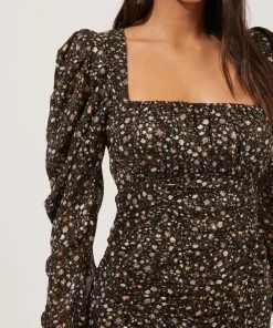 ASTR VICTORIA FLORAL RUCHED MINI DRESS 10 ASTR VICTORIA FLORAL RUCHED MINI DRESS