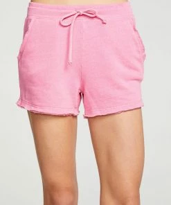 CHASER LINEN TERRY RAW EDGE SHORTS