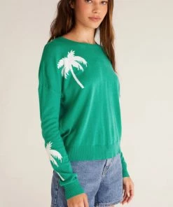 Z SUPPLY NEW ARRIVALS LARISA PALM TREE SWEATER