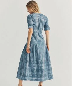 LOVESHACKFANCY NEW ARRIVALS LOVSHACKFANCY EDIE DRESS WASHED DENIM 9 LOVESHACKFANCY NEW ARRIVALS LOVSHACKFANCY EDIE DRESS WASHED DENIM