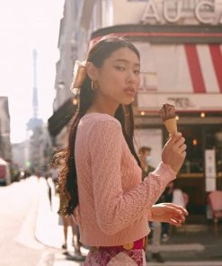 NEW ARRIVALS LOVESHACKFANCY JANIE CROPPED CARDIGAN