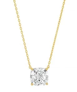 JEWELRY TAI SIMPLE CHAIN NECKLACE WITH CUSHION CUT CZ