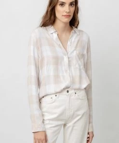 RAILS ALMOND WHITE HUNTER BLOUSE NEW ARRIVALS