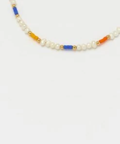 ESTELLA BARTLETT GOLD PEARl & COLOR POP SLIDER BRACELET JEWELRY