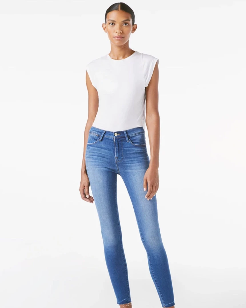 FRAME LE HIGH SKINNY RAW EDGE AMBROSE 3 FRAME LE HIGH SKINNY RAW EDGE AMBROSE