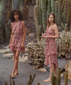 MISA RUST FLORAL EBA DRESS NEW ARRIVALS