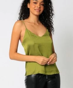 NEW ARRIVALS OLIVACEOUS V NECK SATIN CAMI