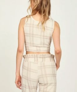 VINTAGE HAVANA WINTER PLAID CROP TOP