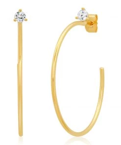 TAI MEDIUM THING GOLD HOOPS WITH CZ