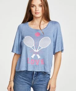 Shop Doll OC TOPS CHASER TENNIS LOVE LINEN TEE