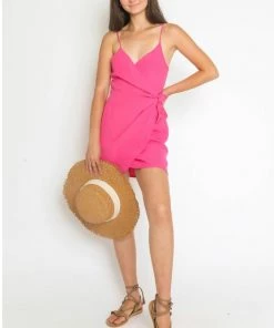 NEW ARRIVALS OLIVACEOUS WRAP SKIRT DRESS