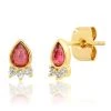 TAI TEARDROP CZ STUDS WITH CZ ACCENT