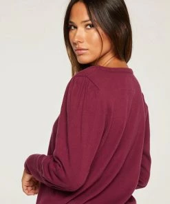 CHASER COTTON FLEECE PUFF SLEEVE PULLOVER 9 CHASER COTTON FLEECE PUFF SLEEVE PULLOVER