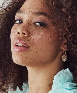 ELIZABETH STONE MODERN LOVE HOOPS CLEAR JEWELRY