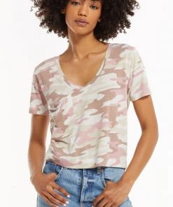 Z SUPPLY MAUVE CAMO SKIMMER TEE