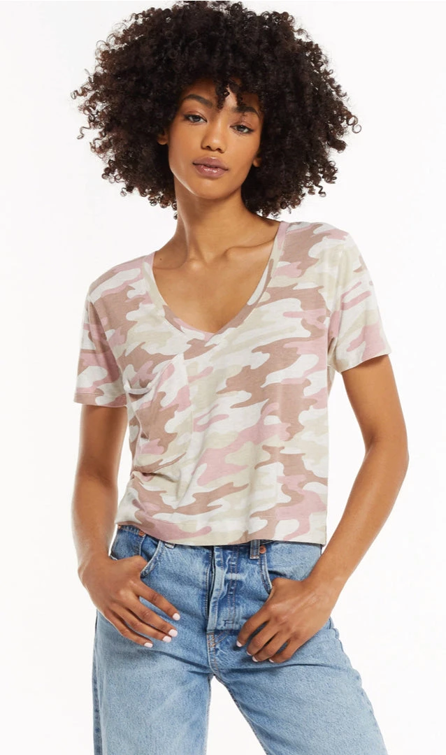 Z SUPPLY MAUVE CAMO SKIMMER TEE 3 Z SUPPLY MAUVE CAMO SKIMMER TEE