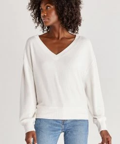 Z SUPPLY FRANCIS MARLED V NECK TOP NEW ARRIVALS