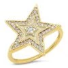 TAI JEWLERY TAI WHITE ENAMEL PAVE STAR RING