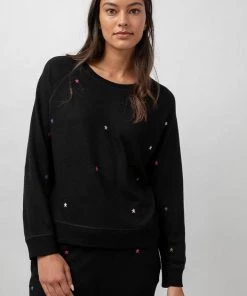 RAILS THEO STAR EMBROIDERED SWEATSHIRT