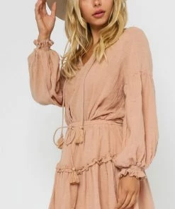 OLIVACEOUS GAUZE DRAWSTRING PEASANT TOP 7 OLIVACEOUS GAUZE DRAWSTRING PEASANT TOP