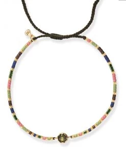 TAI BEADED BRACELET W/GLASS STONE JEWELRY