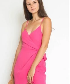 NEW ARRIVALS OLIVACEOUS WRAP SKIRT DRESS