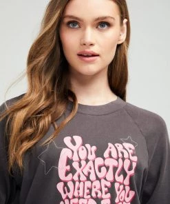 NEW ARRIVALS WILDFOX EXACTLY WHERE YOU NEED TO BE FIONA SWEATSHIRT