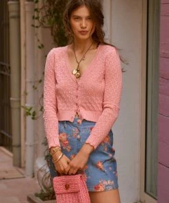 NEW ARRIVALS LOVESHACKFANCY JANIE CROPPED CARDIGAN