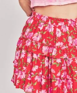 LOVESHACKFANCY CORBETT MINI SKIRT